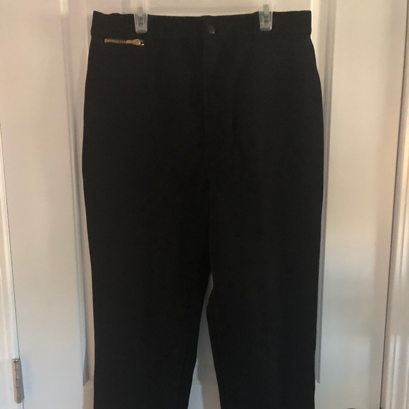 St. John Sport black pants gold zip - Picture 1 of 8